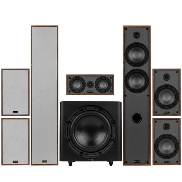 Main product image for Dayton Audio Classic Collection Wood 7.1 Channel Home Theater Bundle with 12" Powered Subwoofer300-6712